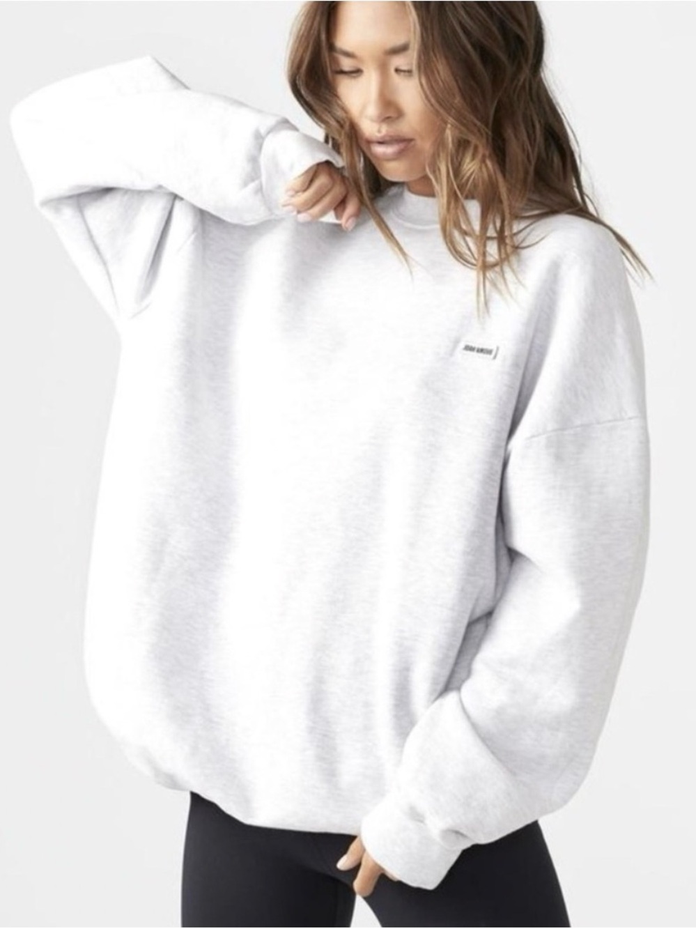 Joah Brown Pearl Grey Logo Patch Hoodie - Picture 2 of 11